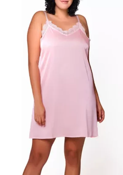 Lindsey Plus ,Satin, Floral and Lace, Robe