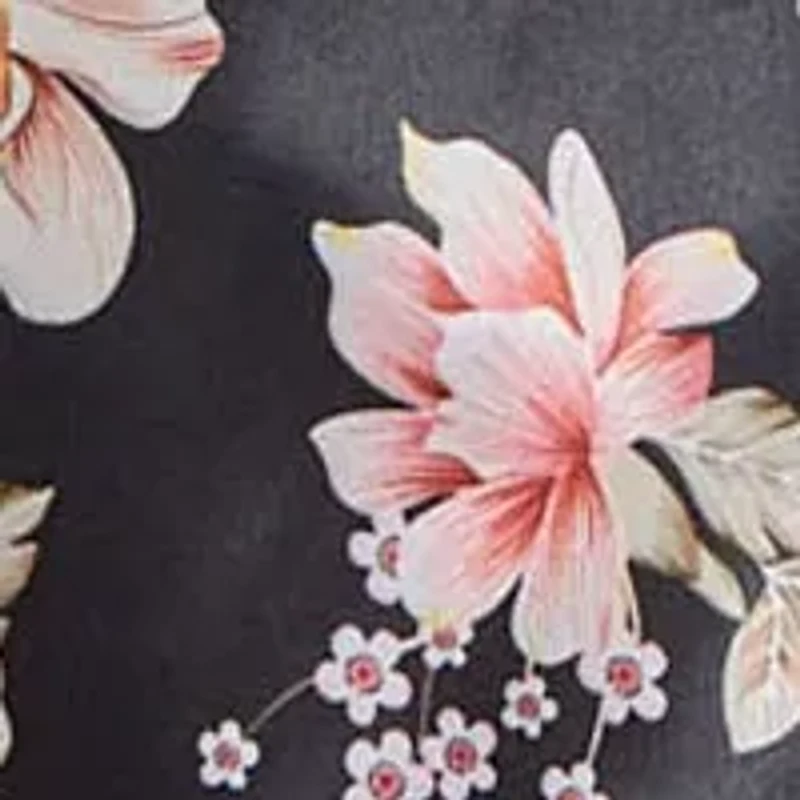 Roslyn Plus Floral Satin PJ Short Set with  Cuff Detail