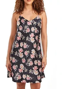 Roslyn Ultra Soft Floral Satin  Chemise Bias Cut Silhouette