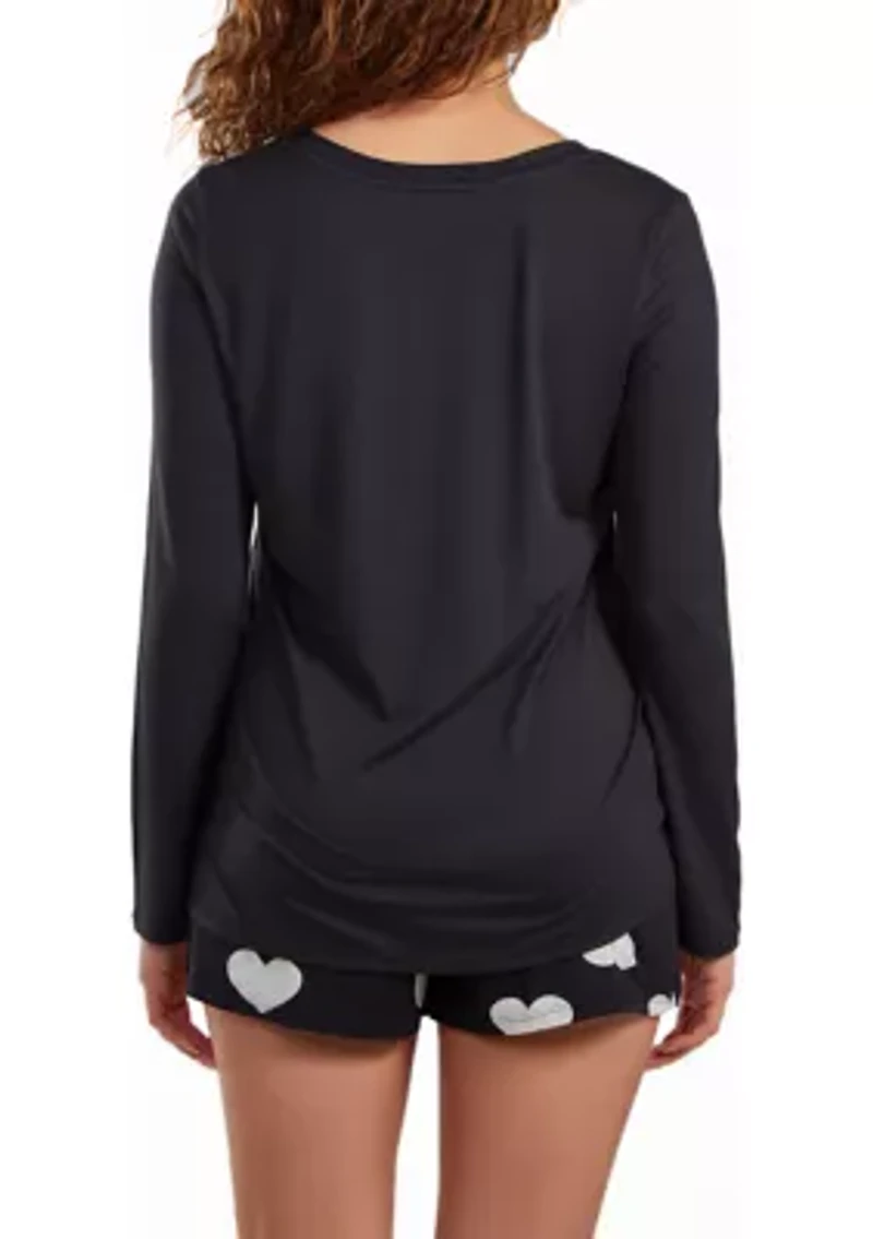 Kindred Heart Modal Sleep Top & Short Set. Ultra Soft Comfy Cozy Style