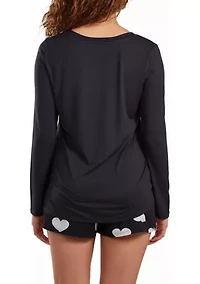 Kindred Heart Modal Sleep Top & Short Set. Ultra Soft Comfy Cozy Style