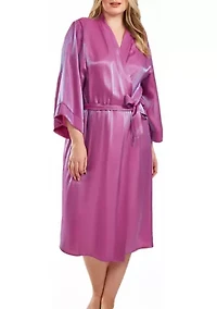 Autumn Plus Iridescent Robe with Self Tie Sash and Inner Ties.