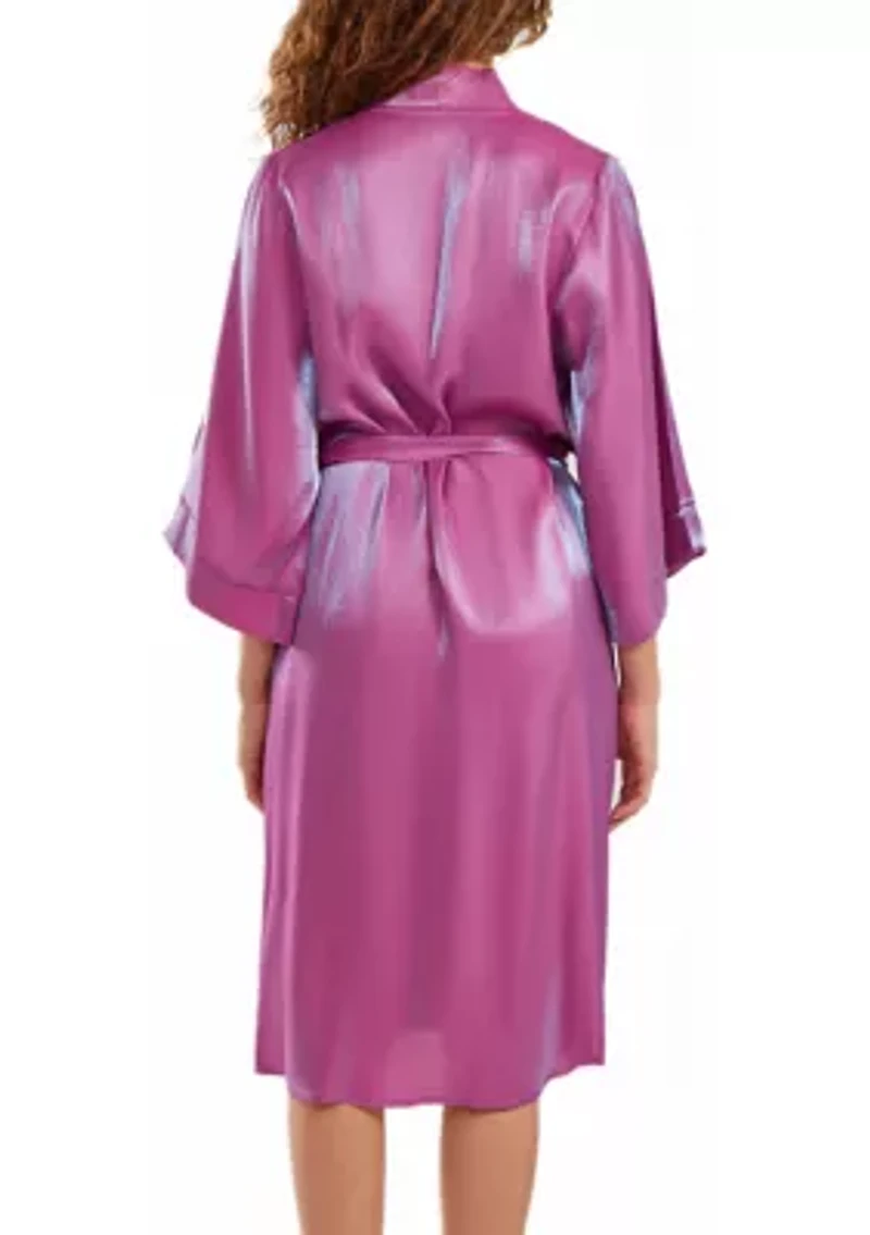 Autumn Iridescent Robe with Self Tie Sash and Inner Ties.