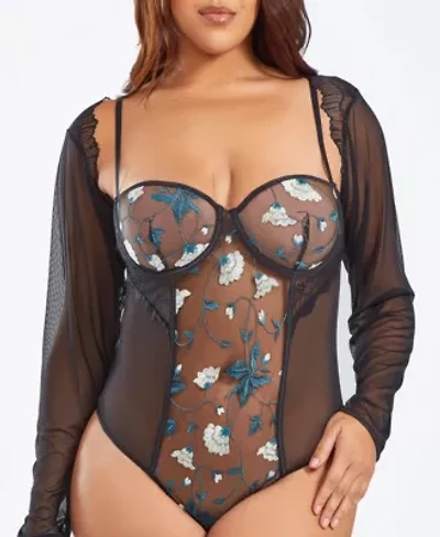 Women's Plus 1 PC Long Sleeve Bolero with Ruffled Trim.
