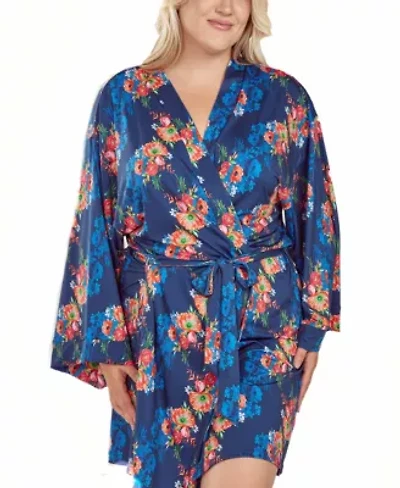 iCollection Plus Woman's 1PC Floral Microfiber Robe