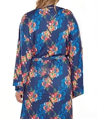 iCollection Plus Woman's 1PC Floral Microfiber Robe