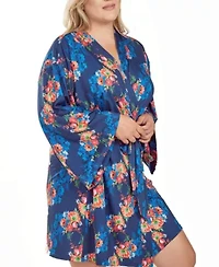 iCollection Plus Woman's 1PC Floral Microfiber Robe