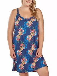 iCollection Plus Womans 1PC Floral Microfiber Night Gown