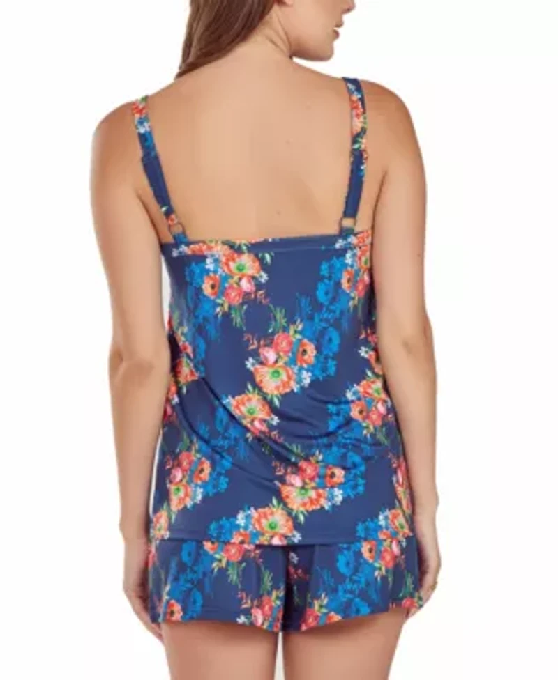 iCollections Plus Womans 2PC Floral Microfiber Tank and Short Pajama Set