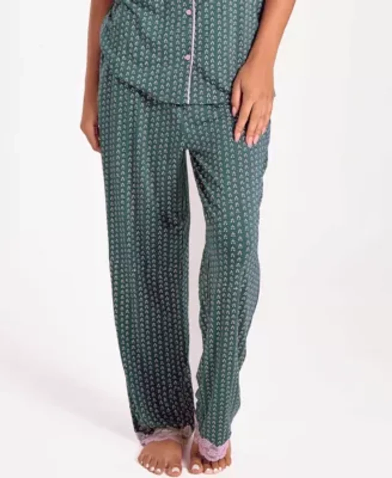 Women's Floral Bamboo Stretch-Knit Short Sleeve Pajama Set