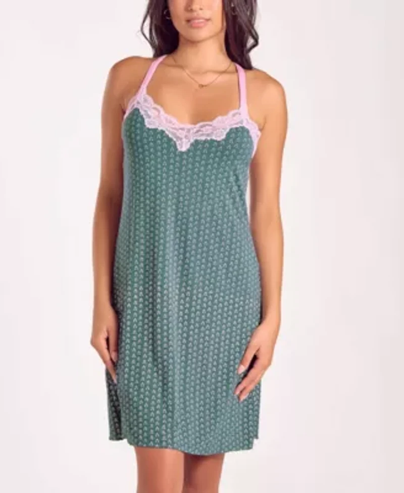 Women's Floral Bamboo Lace Stretch-Knit Nightgown