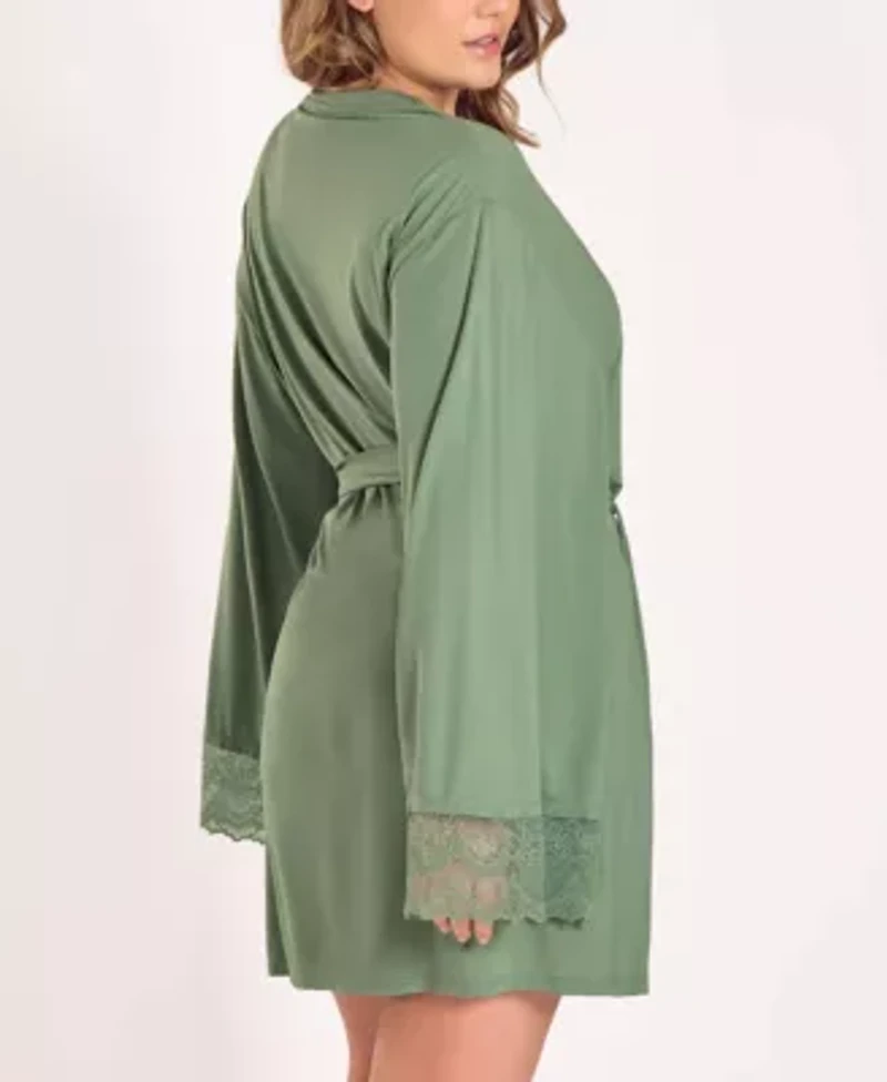 Plus Modal Stretch-Knit Long Sleeve Robe