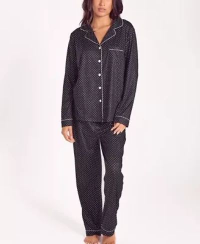 Women's Brushed Micro Stretch-Knit Long Sleeve Pajama Set
