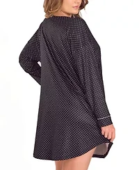Plus Brushed Micro Stretch-Knit L/S Sleep Shirt Night Gown