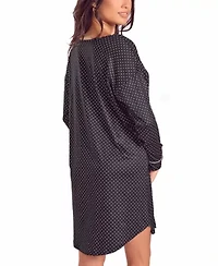 Women's Brushed Micro Stretch-Knit L/S Sleep Shirt Night Gown