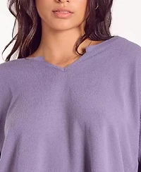 Women's Baby Waffle Stretch-Knit Short Sleeve Pajama Set