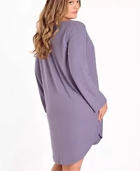 Plus Baby Waffle Stretch-Knit Sleep Shirt Nightgown