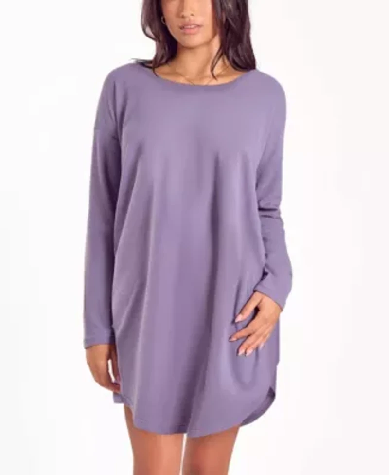 Women's Baby Waffle Stretch-Knit Sleep Shirt Nightgown