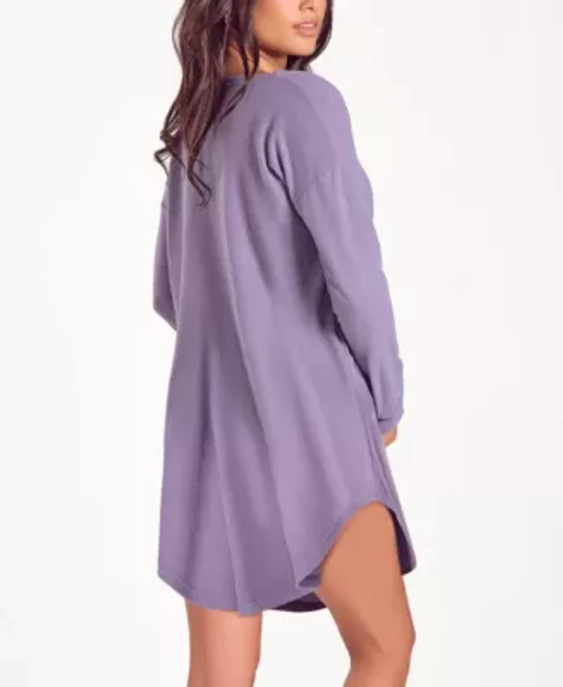 Women's Baby Waffle Stretch-Knit Sleep Shirt Nightgown
