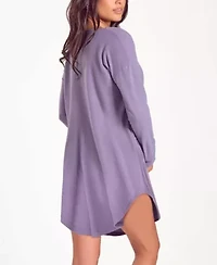 Women's Baby Waffle Stretch-Knit Sleep Shirt Nightgown