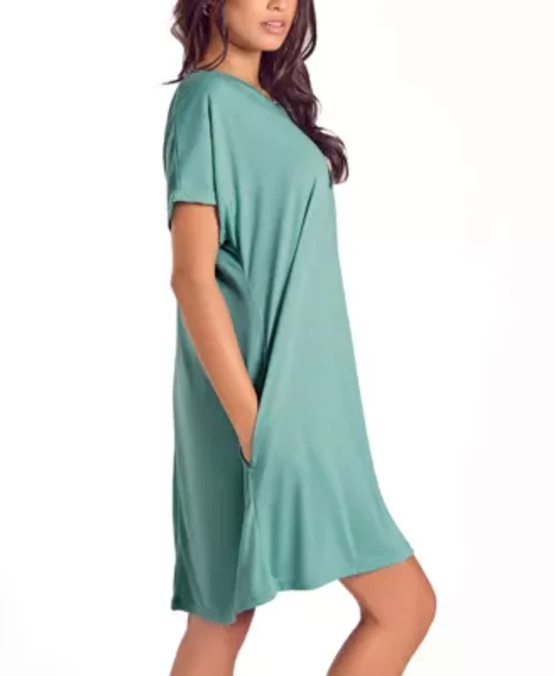 Women's Soft Breathable Night Shirt/Dress with Side Pockets
