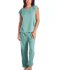 Women's Soft Breathable Pajama-Set with Cap Sleeve and Jog Pant