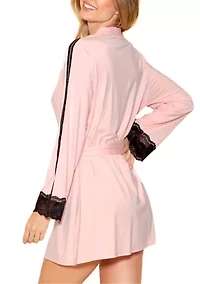 Laurel Modal Lace Stripe Robe