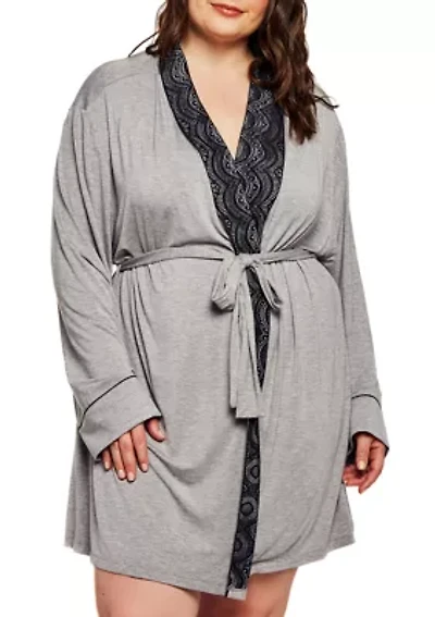 Plus Shana Modal Shawl Lace Robe