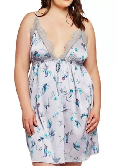 Plus Ivy Satin Hummingbird Chemise
