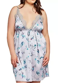 Plus Ivy Satin Hummingbird Chemise