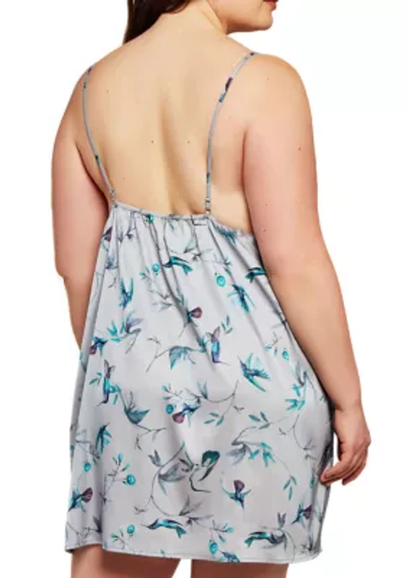 Plus Ivy Satin Hummingbird Chemise