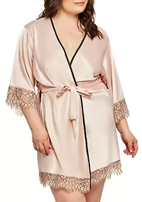 Plus Talise Eyelash Satin Robe