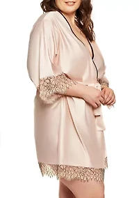 Plus Talise Eyelash Satin Robe