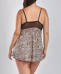 Malaya Soft Microfiber and Lace Babydoll Lingerie Set
