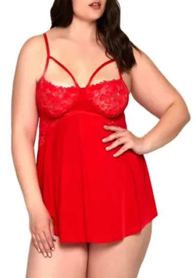 Plus Heart Lace & Micro Babydoll