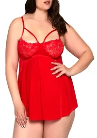 Plus Heart Lace & Micro Babydoll
