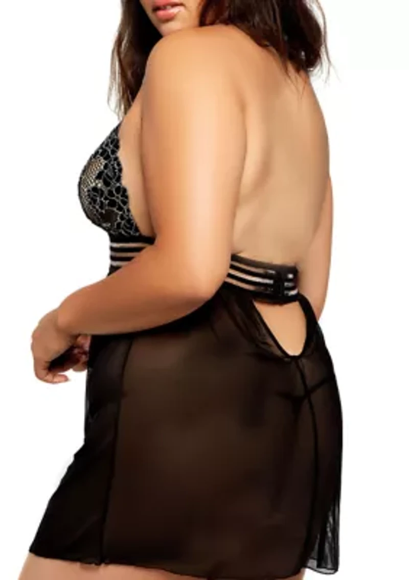 Plus Chloe Lace Babydoll Set