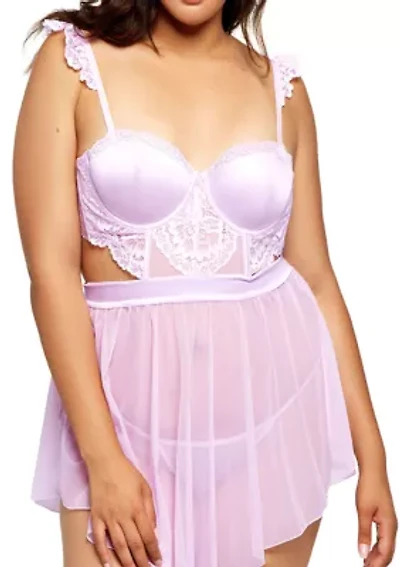 Plus Morning Glory Fly Away Chemise Set