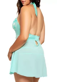 Plus Sophie Embriodery Lace Babydoll Set