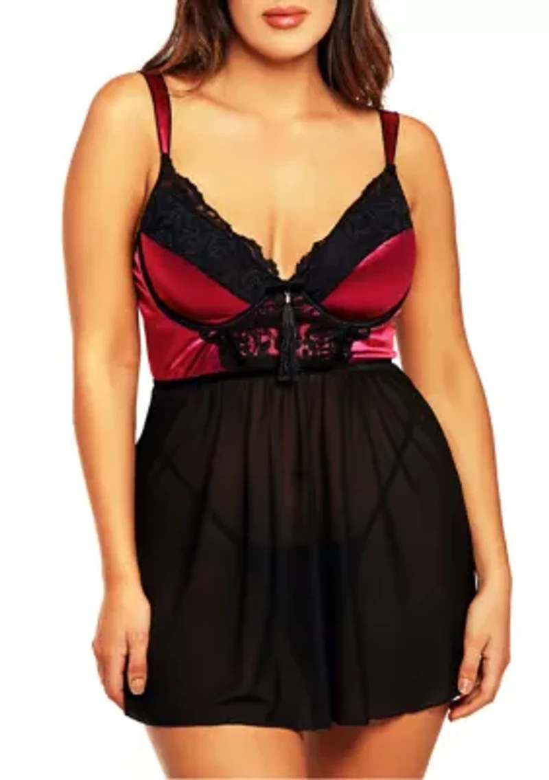 Plus Tatiana Tassel Babydoll Set
