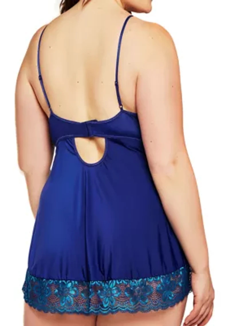 Plus Daisy Foil Lace Babydoll Set