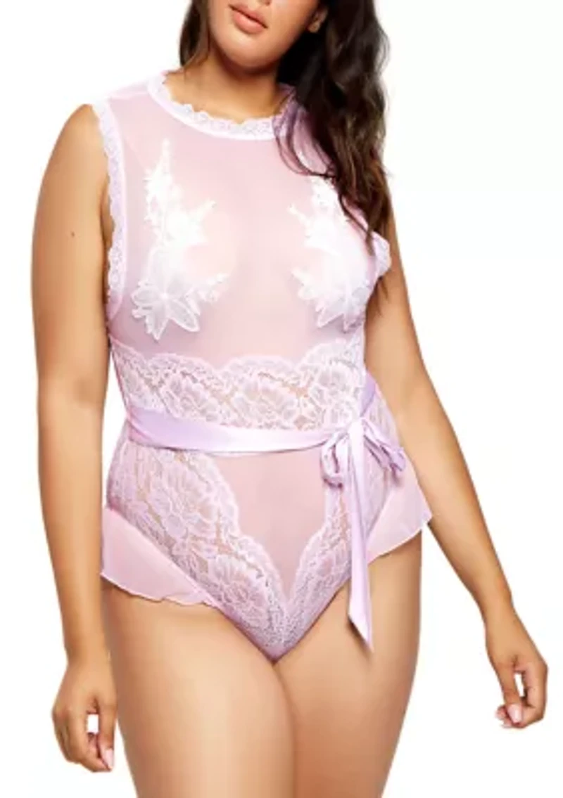 Plus Morning Glory Lace Teddie