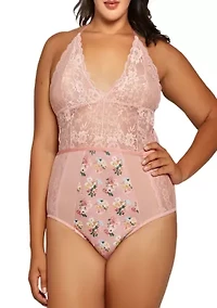 Plus Camilla Soft Lace Halter Teddy