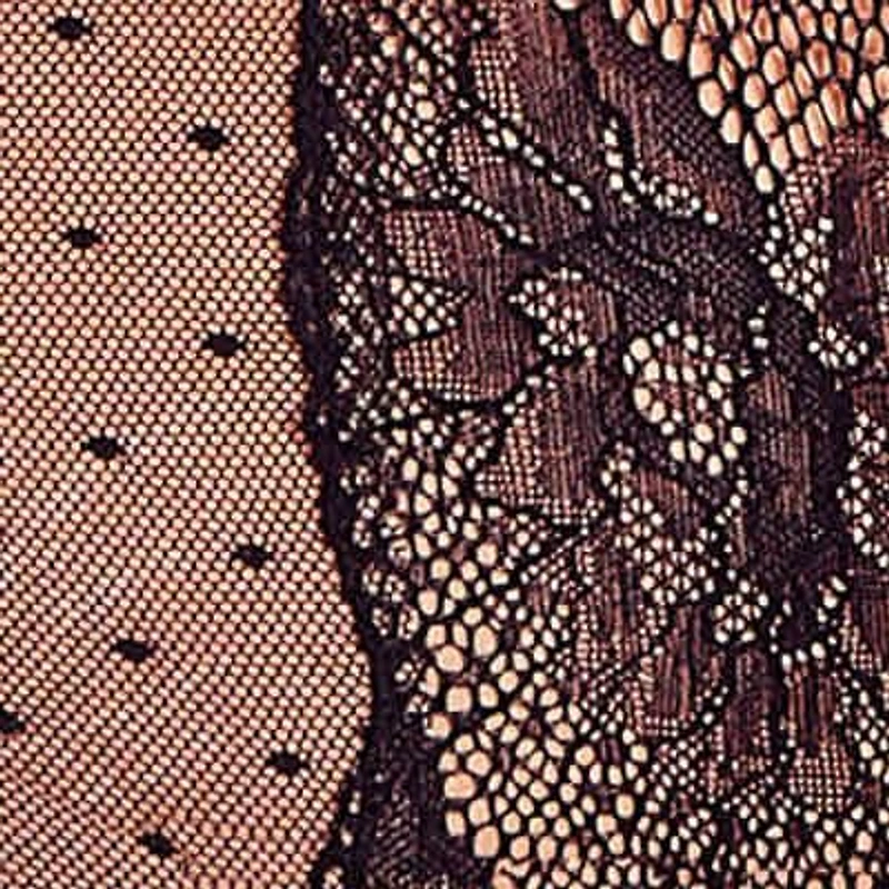 Womens Plus Lace and Dotted Mesh Bodysuit Lingerie