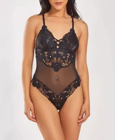 iCollection Womans 1 pc Lace Bodice Lingerie Bodysuit