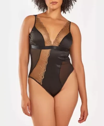 Women's Plus 1pc Asymetrical Lace Bodysuit Lingerie