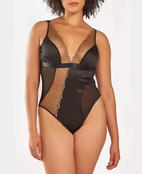 Women's Plus 1pc Asymetrical Lace Bodysuit Lingerie