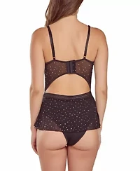Plus Women's 1PC Underwire Glitter and Lace Bodysuit Lingerie