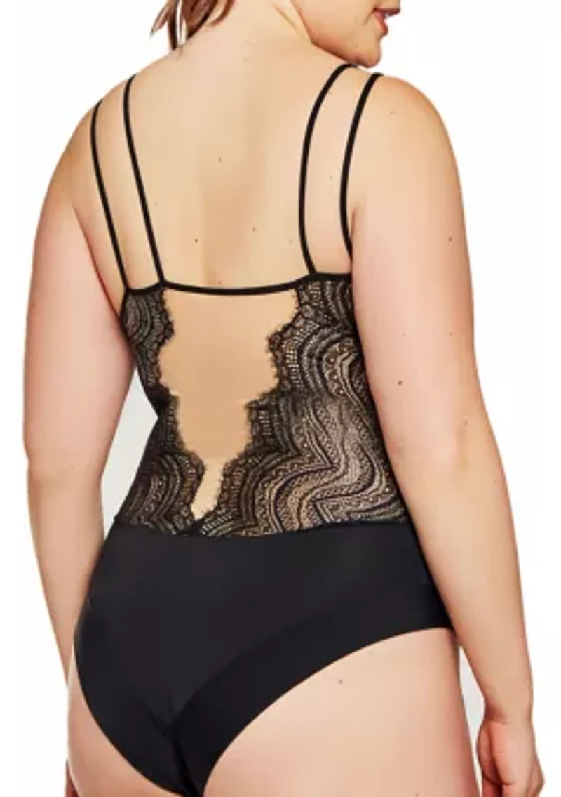 Plus Tanya Lace Overlay Day and Night Bodysuit