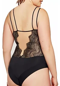 Plus Tanya Lace Overlay Day and Night Bodysuit